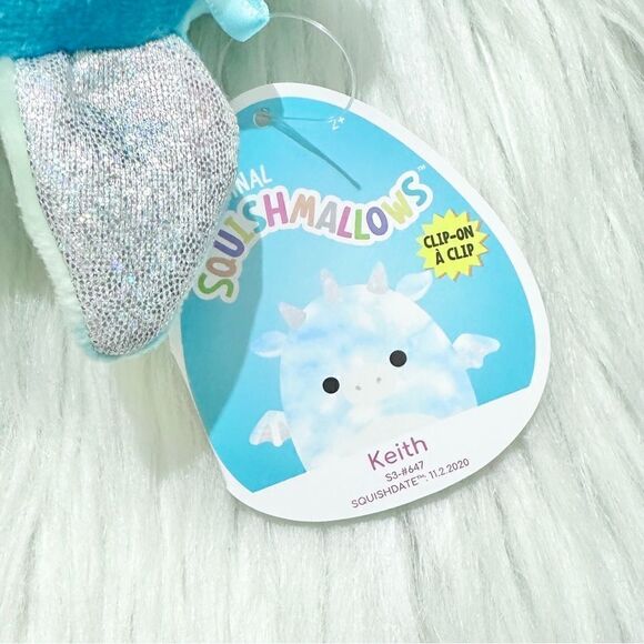 Squishmallows Keith the Dragon Clip New with Tags 3.5” Collectible Plushie - Picture 2 of 3